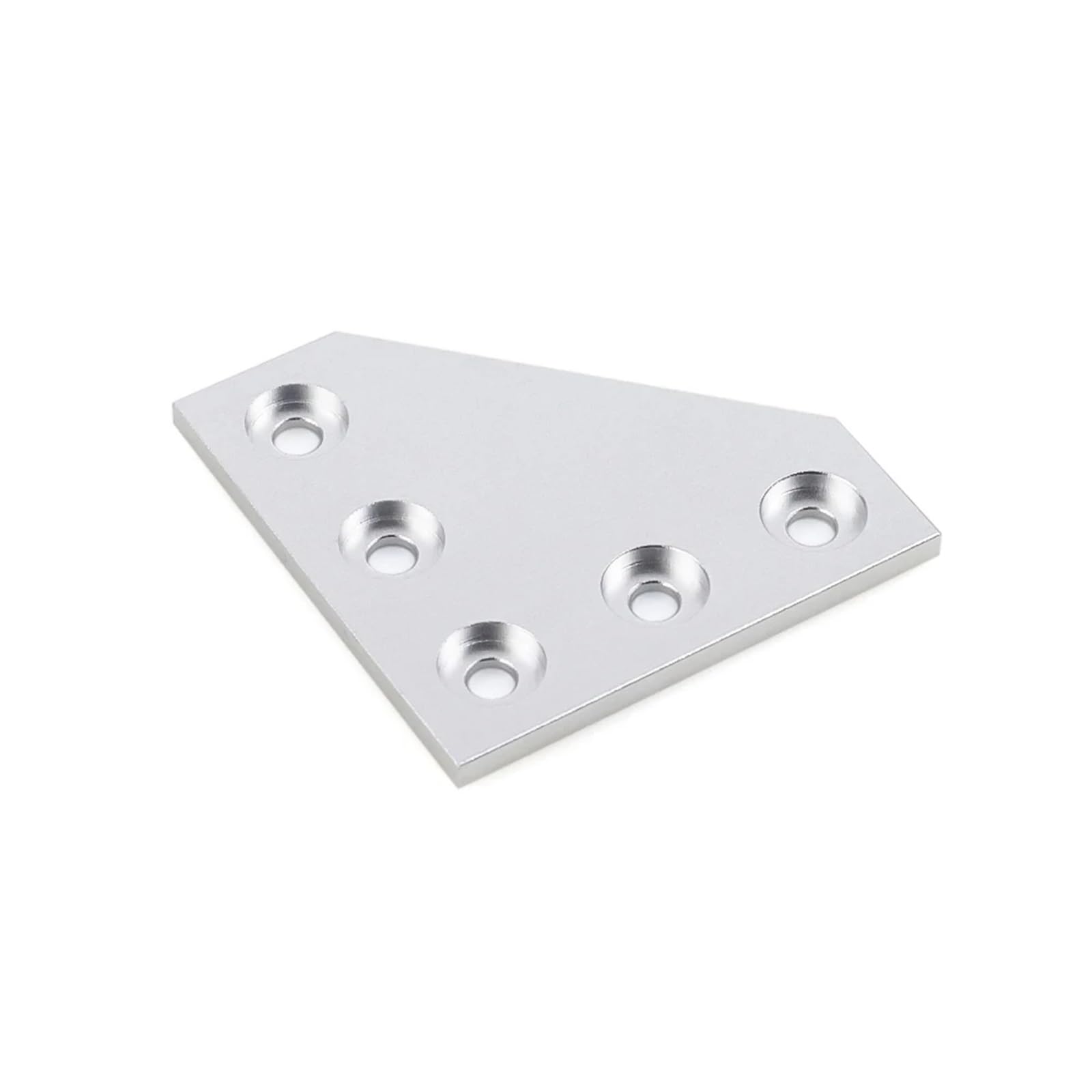Escuadras Metalicas 4 piezas de 5 orificios 90 grados for placa unión esquina, tira conexión for perfil aluminio(L5-Silver)
