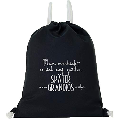 Mochila de gimnasio impermeable con cordón y divertido texto motivacional