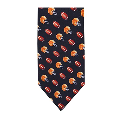 Jacob Alexander Men's Football Helmets Diagonal Pattern Extra Long Neck Tie - Black