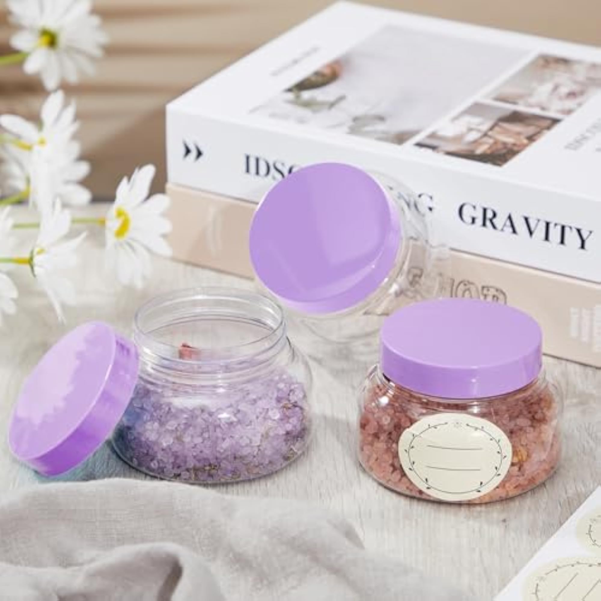 8 oz Plastic Containers with Lids for Body Scrub
