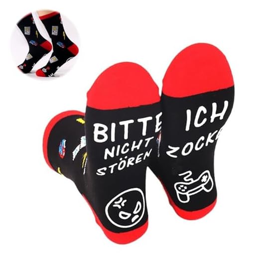 Lustige Gaming Socken Gamer Geschenk Mit Spruch Bitte Nicht StÖren Ich Zocke Neuheit Baumwollsocken Gamer Knöchel Socken Für Zocker Männer Herren Jungs Damen Spieler