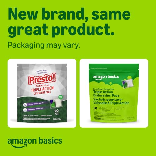 Amazon Basics Triple Action Dishwasher Pacs, Fresh Scent, 90 Count - image 2