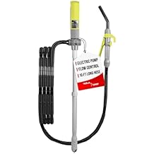 TERA PUMP Telescopic Electric Liquid Transfer Pump, DC or AC/DC Fuel Transfer Pump, 2.9 Gallons per Minute, 10 FT Extended Discharge Hose Gas Diesel Kerosene DEF Antifreeze