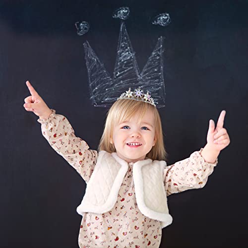 FRCOLOR Snowflake Rhinestone Crown, Christmas Snowflake Headband Tiara Kids Princess Crown Silver, 16x12.5cm - Image 4