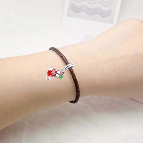 Image of Christmas Elf Deer Gingerbread Man Penguin Sweet Candy Charm for Pandora Bracelet