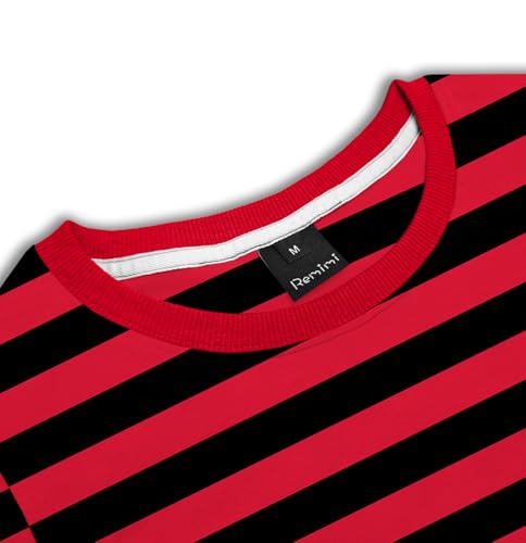 Image of Remimi Kids Striped Shirts Long Sleeve Boys Girls Crew Neck Holiday Tshirts 3-14 Years