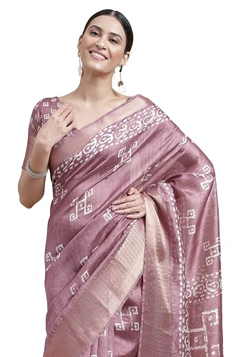 Image of MIRCHI FASHION Women Saree Cotton Silk Batik Block Printed | Breathable Office Wear and Regular Use Sari with Blouse Piece