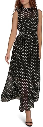 Tommy Hilfiger Womens Flattering Fancy Maxi Sleeveless Dress