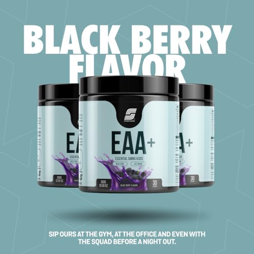 Image of Sparkfusion 8500 mg Eaa+ & 6000mg Bcaa (300 gm) Essential Amino Acids | Pre /Intra Workout and Muscle Growth & Recovery | All 9 Essential Amino Acid EAA Powder (Black Berry)