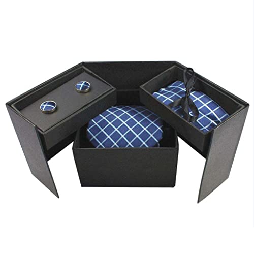 Set de corbata con gemelos y pañuelo para hombre