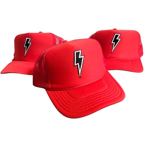 Lightning Bolt Embroidered Patch Trend Trucker hat Cap Baseball Gift Vintage Foam Mesh2