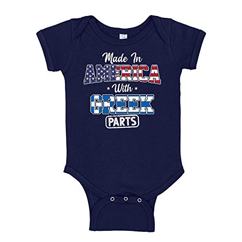 Made in America with Greek Parts Baby Bodysuit One Piece or Toddler T-Shirt Greek Heritage Clothing