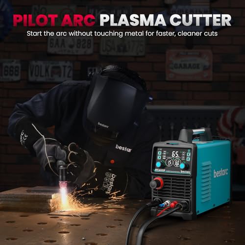 Image of Bestarc Plasma Cutter, [Pilot Arc] [Large LED Display] [Air Sensor] 65A Plasma Cutter Machine 110 /220V Dual Voltage, 5 /8 Inch Clean Cut 1 Inch Max Cut, Post Flow 2T /4T for Beginners DIY