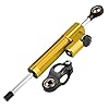 Amortisseur de direction – Stabilisateur universel d’amortisseur de direction en alliage d’aluminium pour moto(doré + noir)