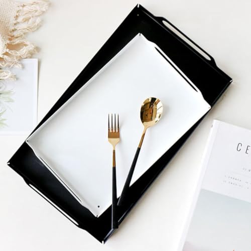 Plateau de service rectangulaire noir réutilisable pour cuisine - 8