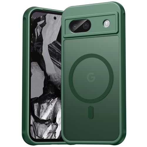 EASDNB für Google Pixel 8A Hülle für Magsafe Magnetisch Handyhülle für Pixel 8A Case Kameraschutz Stoßfeste Kratzfeste Durchscheinende Schutzhülle für Google 8A Grün