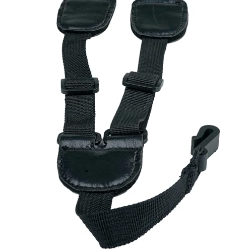Image of Kadence UKSTP-MC01 Jamming Series Ukulele Strap | Soft Cotton Adjustable Clip-On Strap for Soprano, Concert, Tenor & Baritone Ukulele | Comfortable Shoulder Support | Black & White