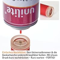 UNILITE Feuerzeug mit Gas rot Jetflamme inkl. 100 ml Nachfüllgas – Ansicht 7