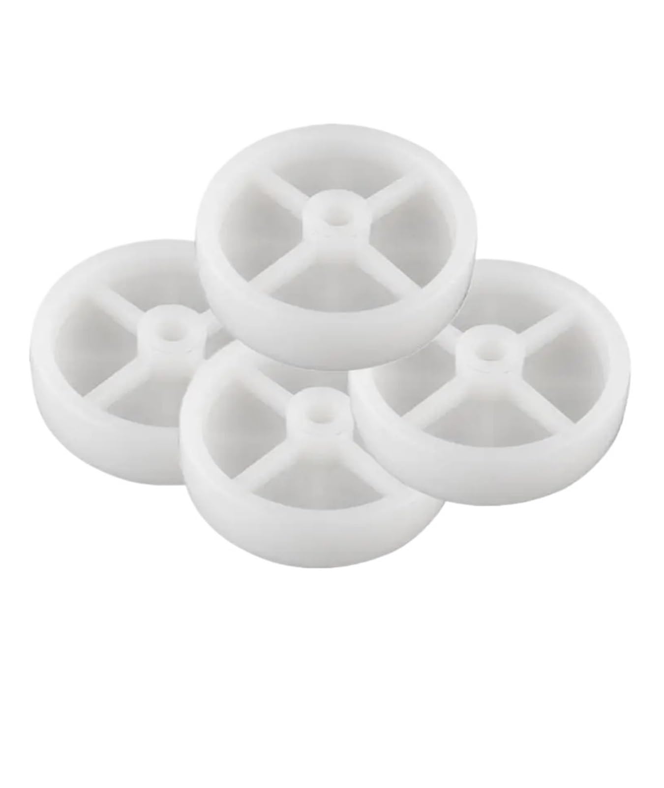Roulettes pivotantes sans roulement en polypropylène blanc 75 mm pour éviter les blocages de roues