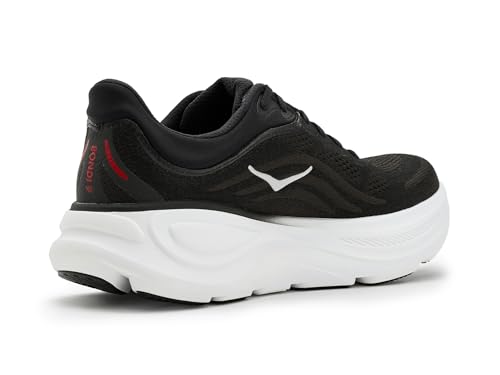 Hoka Men's Bondi 9 Black/Vermillion 10 Medium