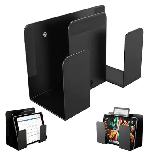 Laptop-Wandhalterung, Universeller Metall Wandregal, Wandmontage Laptophalter, Wandhalterung Router Tablett Repeater Rack, Zweischichtiges Vielseitiges Metall Für Laptop Tablet Tastatu, Schwarz