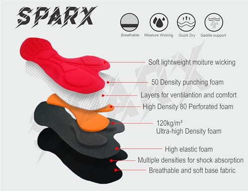Sparx Calça masculina Super Roubaix térmica para ciclismo justa para bicicleta Cool Max acolchoada,