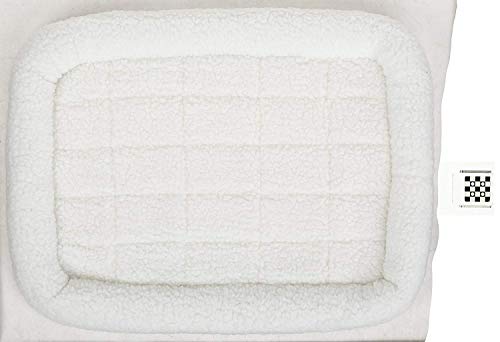 Image of MidWest Homes for Pets QuietTime Dog Bed - White Fleece Bolster, Ultra-Soft and Machine Washable, Fits 30-Inch Crates and Carriers, for Medium Breed Dogs