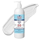 Coral Isles by Rocky Mountain Sunscreen | SPF 50 KIDS Lotion | Broad Spectrum UVA/UVB Protection | Hawaii Reef-Safe Act Compliant | Oxybenzone & Octinoxate Free | Water Resistant 80 Min. | 16 Fl Oz