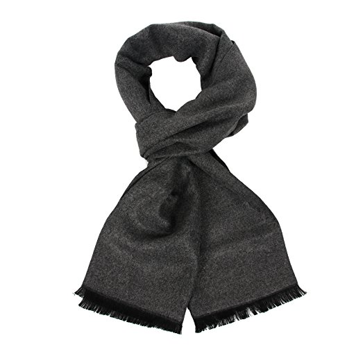 Homme Douce Coton Carreaux Foulard - Chaude Grand Tartan Ecossaise Écharpe Chale Stole pour Automne et Hiver avec boîte cadeau(Gris Foncé)