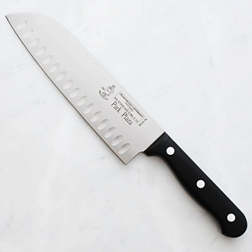 Messermeister Handcrafted Park Plaza Kullenschliff Santoku Knife, Black, 7-Inch #TOP1