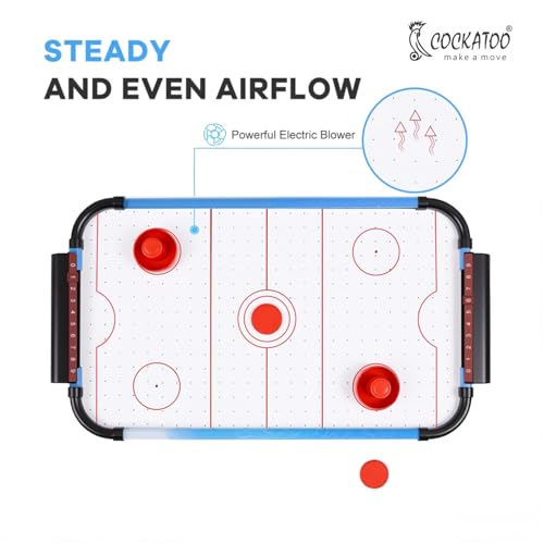 Image of Cockatoo Air Hockey Game for Kids, Air Hockey Table-(Big) with 2 Balls, 2 Scorers and 2 Goal Box, Indoor Board Game Set for Kids Age 7, Size 51 * 31 * 10 cm