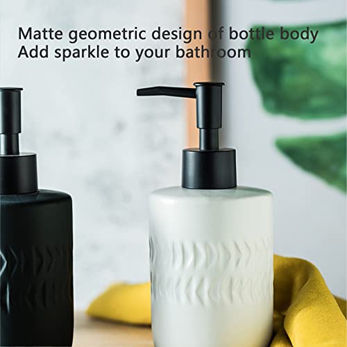 Soap Dispenser, 12Oz White Countertop Ceramic With Pump, Refillable Decorative Boho Bathroom Soap Dispenser, Great For Hand Sanitizer, Dish Soap And Lotion (White) #TOP6