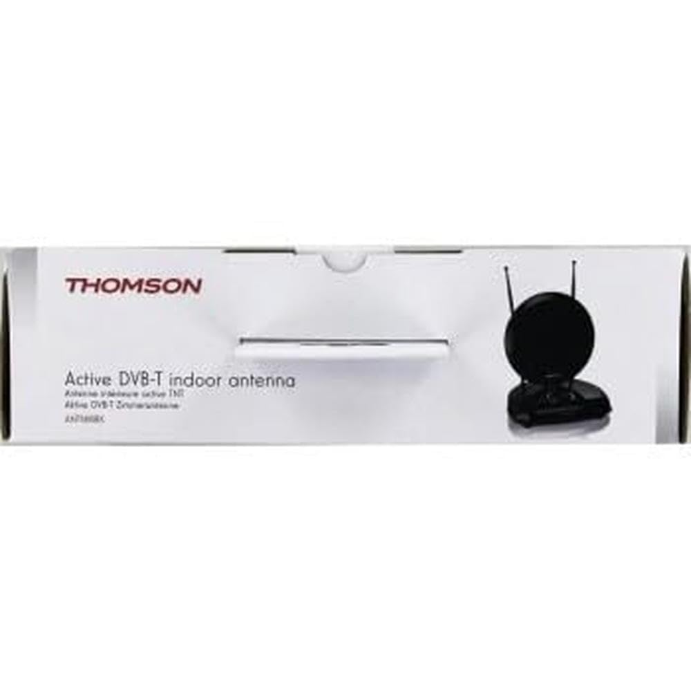 Thomson antena pokojowa tv DVB-T2 DVB-T DAB+ (wewnętrzna, DVBT2, do odbioru telewizji cyfrowej, radia, wzmacniacz) czarna