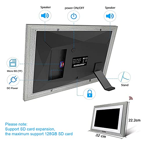 Digitale wifi-fotolijst, 25,4 cm (10 inch) met IPS-display, touchscreen, digitale fotolijst, deel foto's en video's… - Image 4