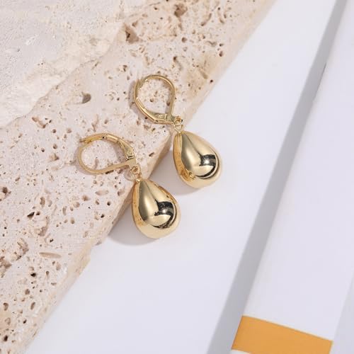 Silver/Gold Teardrop Earrings for Women,925 Sterling Silver Waterdrop Tear Drop Dangle Earrings Hypoallergenic, Silver Teardrop Leverback Dangle Earrings for Women Jewelry 5