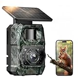 MAXDONE Wildlife Camera WiFi Bluetooth, 48MP 30FPS Solar Trail Camera with Night Vision Motion Activated 0.1S Trigger,Built-in 5200mAh Lithium Battery, IP66 Waterproof Garden Cameras with 32GB SD