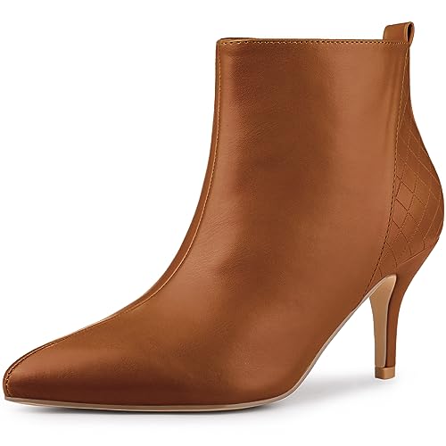 Allegra K Women's Pointed Toe Side Zipper Stiletto Heels Ankle Boots
