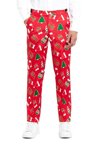 Offstream Men's Party Costumes - Christmas Theme Party Suits - Slim Fit - Includes Matching Blazer Jacket, Pants & Tie4