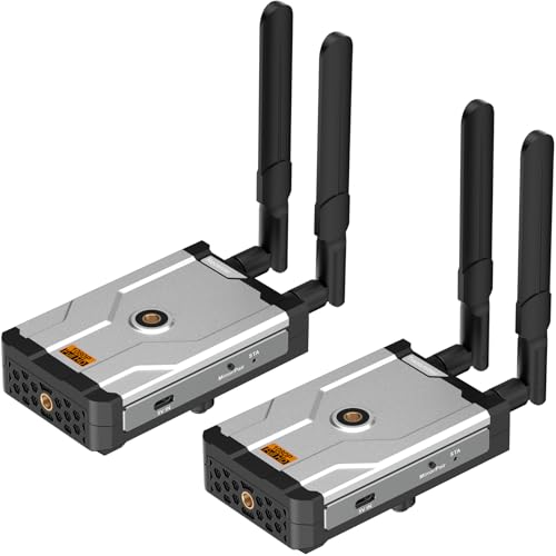 Wireless HDMI Extender Receiver, RX Only, Up to 1 TX to 6 RX Connections, Max Line-of-Sight Transmission Distance 1 TX to 1 RX (500m), 1 TX to 2 RX (400m), 1 TX to 3 RX (300m), 1 TX to 4-6 RX (200m)