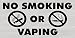 Imprint 360 Premium No Smoking / No Vaping Sign, 6" x 3", Brushed Silver / Black, Laser Engraved Acrylic and UV Stable, For Indoor & Outdoor Use