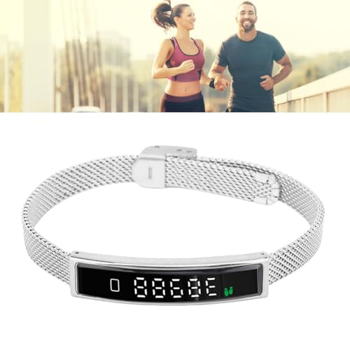 ASHATA Smart Armband, Tragbares Aktivitäts Fitness Tracker Band, Bluetooth 5.3 Gesundheits Tracker, Täglich Wasserdicht, Fernfotografie, mit App, Visualisierte Trainingsdaten (Silver)