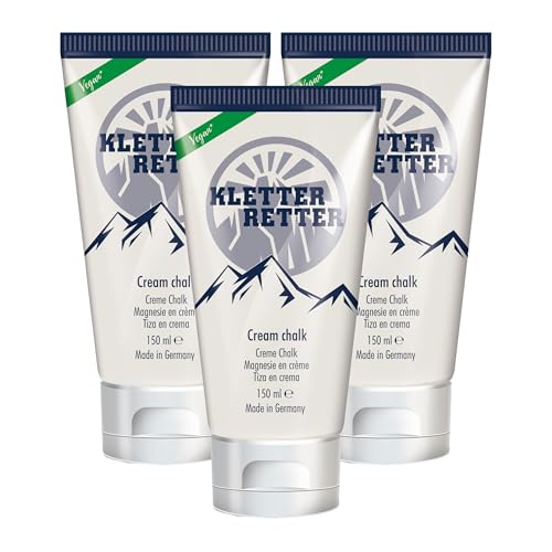 KletterRetter Creme Chalk 3 x 150ml - Hochwertiges, schnelltrockendes Magnesia in Creme-Form - Sorgt für bessere Reibung und maximale Performance beim Klettern und Bouldern