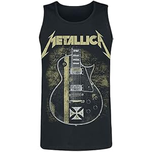 Metallica Hetfield Iron Cross Guitar Tanktop zwart Band merch, Bands