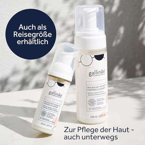 Gallinée Foaming Facial Cleanser - Mikrobiom-freundlicher Reinigungsschaum für das Gesicht mit Milchsäure und Präbiotika - für alle Hauttypen, auch empfindliche Haut - auch als Reisegröße erhältlich
