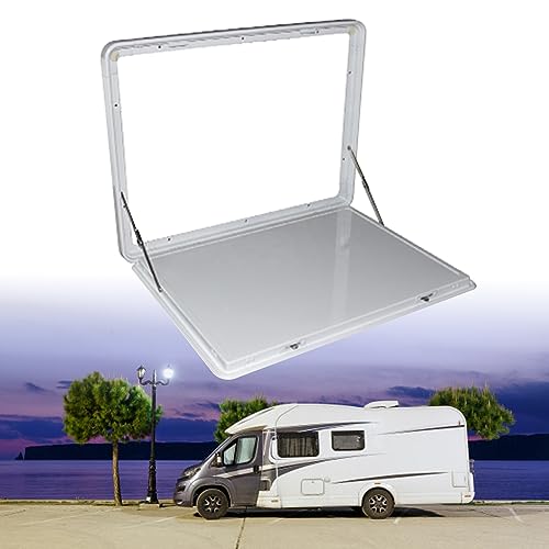 GBRJUYF RV Dining Table, Folding Camp Table, Foldable External Table 25KG Load, RV Caravans Made of Aluminium Alloy, for RV Motorhome Outdoor Camping Picnic (Color : White, Size : 60x45cm/24x18in)