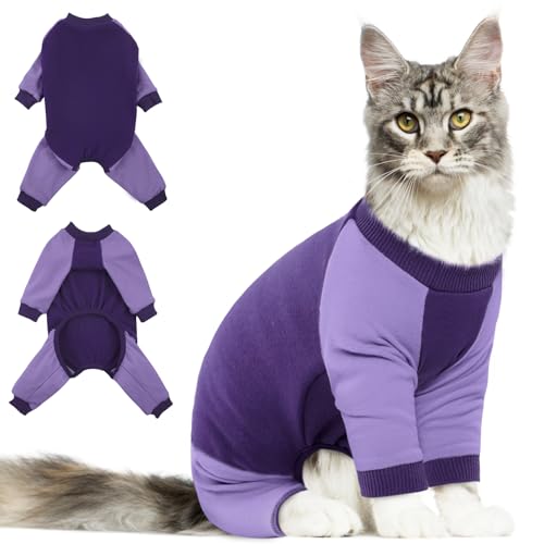 Evita el pelo en casa con este pijama postoperatorio para gatos que sustituye al collarín