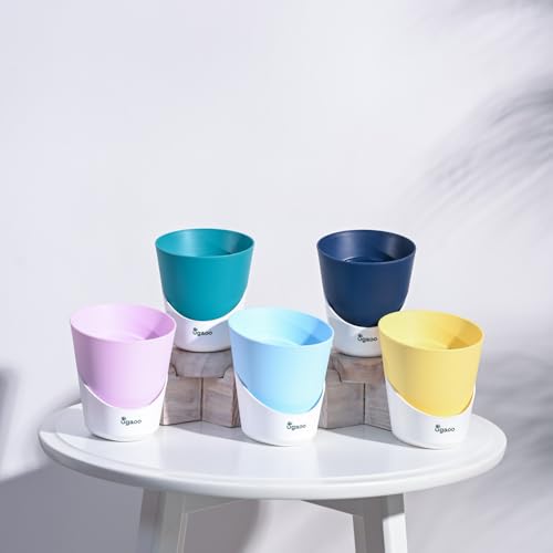 Ugaoo 4 Inch Atlantis Self Watering Planter - Set of 5 (Multicolo...