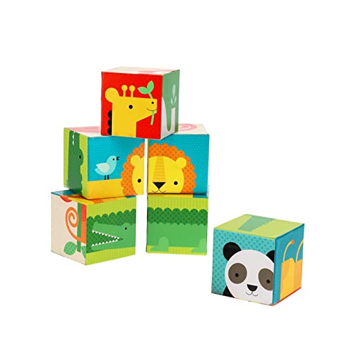 Image of Petit Collage Wild Animals Puzzle Blocks