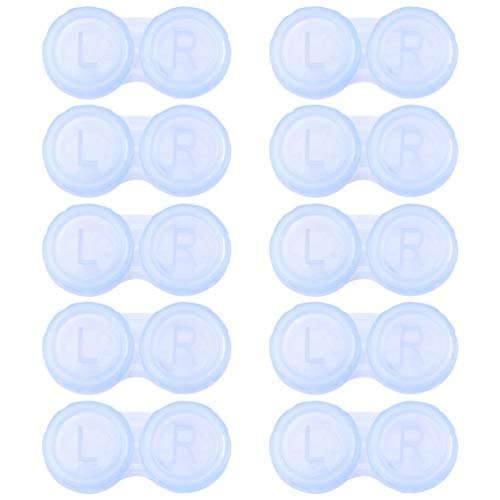 Healifty — Estojo de plástico translúcido para lentes de contato com 10 peças para lentes de contato