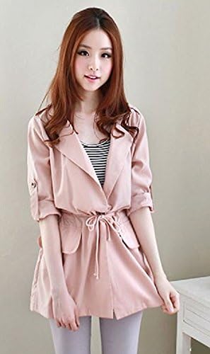 Amazon Co Jp 2t 春コート トレンチコート レディース きれいめ 春 ピンク ベージュ 薄手 ピンク 服 ファッション小物